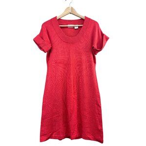 Allison Brittney Red Short Sleeve Sweater Dress S